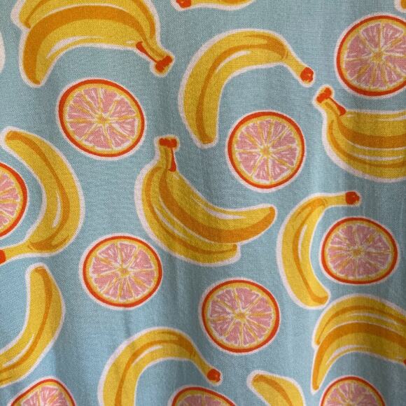 Dip Banana and Orange Print Button Down Short Sleeve Shirt Size Medium - Picture 4 of 6